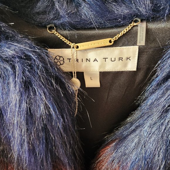 Trina Turk "Tabitha" Ombre Faux Fur Vest - SZL - Picture 6 of 6